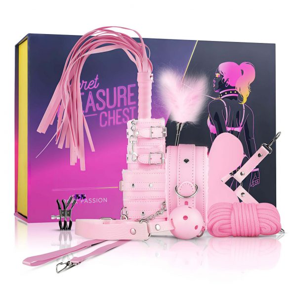 Baúl de Placer Secreto - kit BDSM avanzado 14 piezas (rosa)