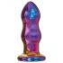 Vibrador anal de vidrio Glamour - ondas de color, control remoto