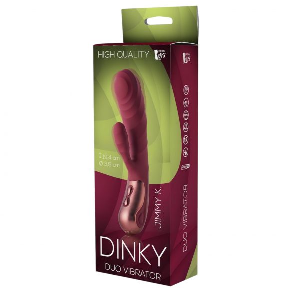 Dinky Jimmy K. Duo - vibrador rojo con brazo para clítoris, recargable