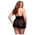 BACI Plus Size - Babydoll de encaje con cuello halter - negro (XL-XXL)