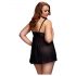 BACI Plus Size - Babydoll con puntos, abierta negra (XL-XXL)