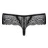 Obsessive Miamor - tanga de encaje negro con detalles brillantes - L/XL